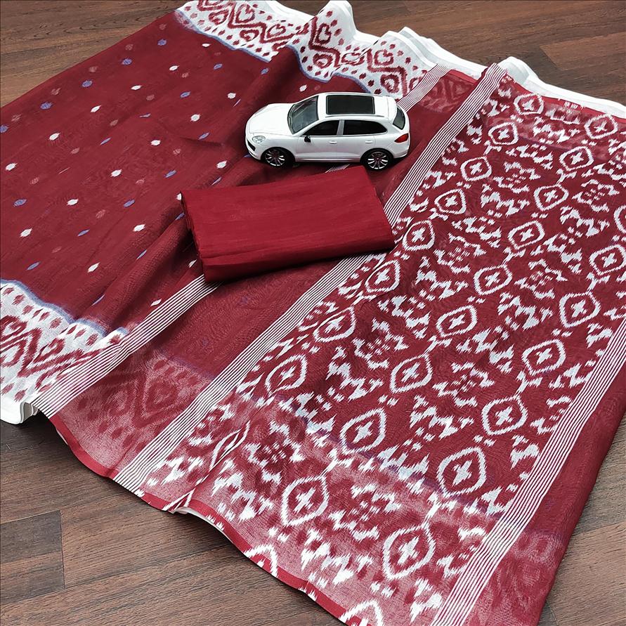 Pure Linen Pochampally 12 New Exclusive Wear Digital Printed Saree Collection